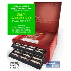 Kulzer DELARA Acrylic Teeth Special INTRO Small Assortment Case - Shades: A2/A3 - 48 Anteriors / 36 Posteriors - LIMITED OFFER - Strictly 1 Per Customer Only